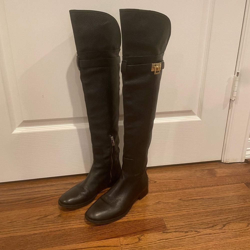 Tory Burch over the knee leather boots